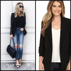 Michael Kors  cool boyfriend blazer with ruched sleeves